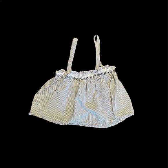 Urban Outfitters Cropped Gray & White Striped Tank Size Medium Button Straps. - Picture 10 of 11